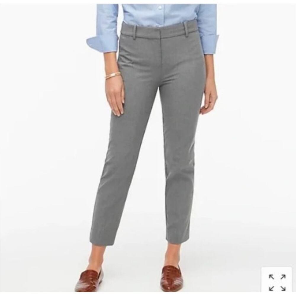 J. Crew Slim Cropped Ruby Fit Pants in Grey Stretch Twill Size 8 - Picture 1 of 7